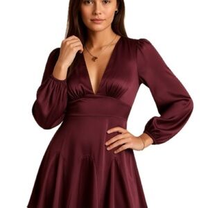 Abercrombie & Fitch NWT size Medium Burgundy satin mini Dress